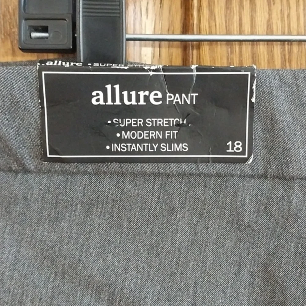 Alfred Dunner NWT‎ Women's Classic Pull-on Dress Pants Sz 18 Grey Tummy Control